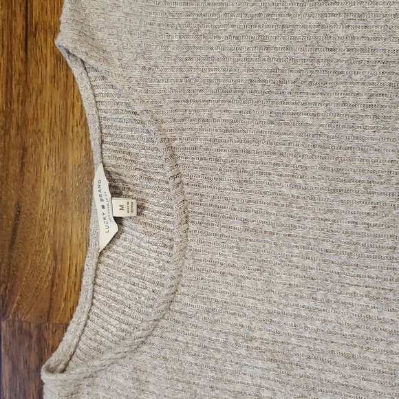 Womens Lucky Brand ribbed gray sweater size M - Picture 4 of 6